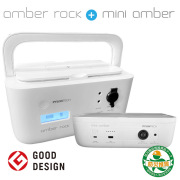 amber rock + mini amber セット品 長寿命でおしゃれなポータブル電源 PYLONTECH社製 電池容量474Wh 最大出力300W 災害・アウトドアのポータブル蓄電池 大容量 高出力 おしゃれ ポータブルバッテリー amber rock ミニアンバー