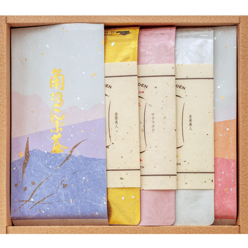 【やさしい色合いの和紙袋入】　なごみ　5本セット　角2本+梅2本+生姜