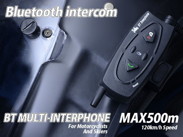バイク 無線 トランシーバー インカム ブルートゥース 500m ワイヤレス ツーリング 通話 Bluetooth