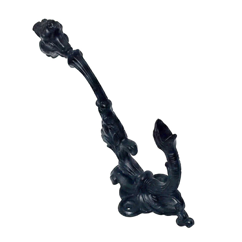 ロートアイアン製壁付けフック｜重厚感あるブラックのアンティーク調アイアンフック