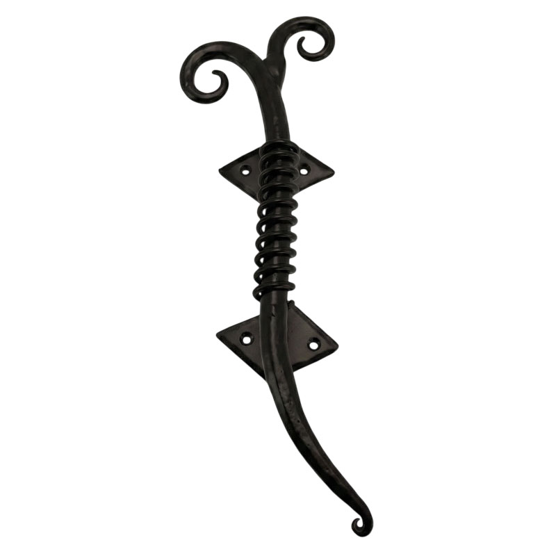 ロートアイアン製ドアノブ｜ブラック仕上げのアンティーク調取っ手金具