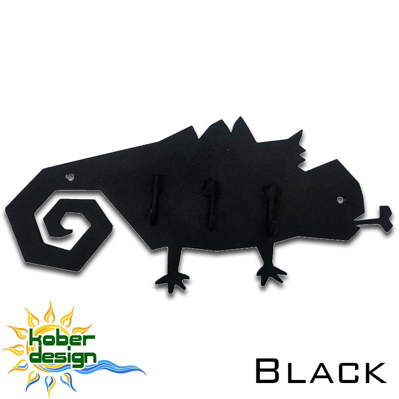 【受注製作】鍵掛けフックホルダー（マットブラック）｜アイアン製・ハンドペイント｜インテリア装飾雑貨・ウォールデコ｜品番：FM-iT3456-iBK