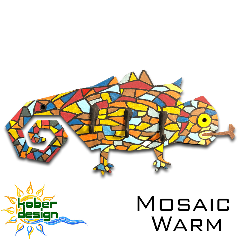 【受注製作】鍵掛けフックホルダー（モザイクウォーム）｜アイアン製・ハンドペイント｜インテリア装飾雑貨・ウォールデコ｜品番：FM-iT3456-iMW