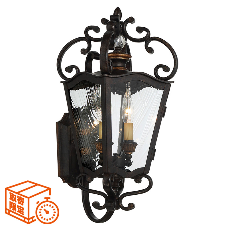 【取寄せ】ブリクストンアイビー2灯壁付けブラケット照明ライト（サンドコール＆ソフトブラス）｜アップ型｜おしゃれな屋外用防滴｜品番：LMK-9332270