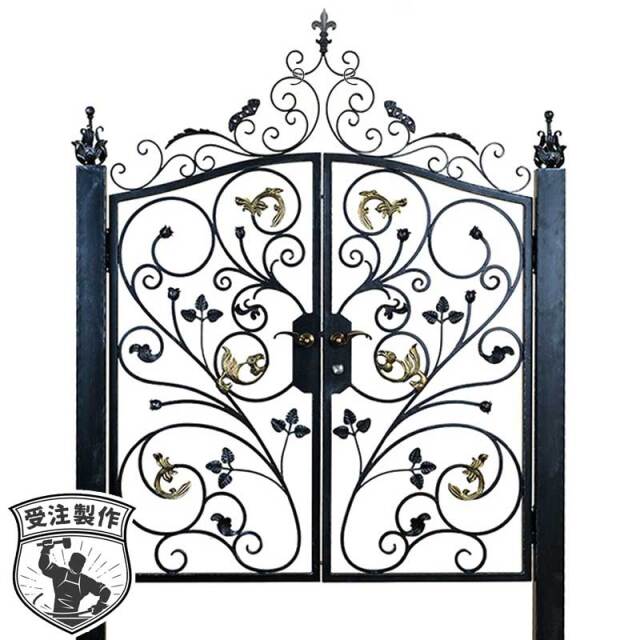 ロートアイアン門扉ドア（両開き・左開きLタイプ）｜受注製作で叶える