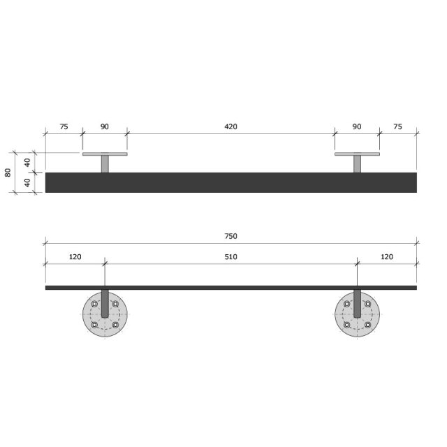 ロートアイアンのシンプルな手すり