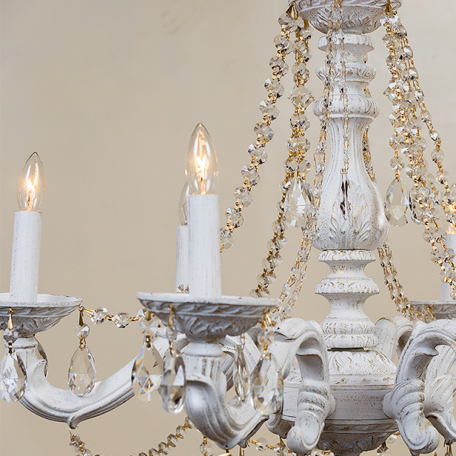 輸入シャンデリア,可愛い,お洒落,ホワイト,白系