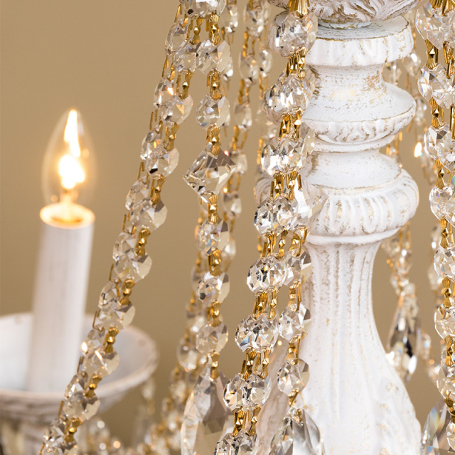 輸入シャンデリア,可愛い,お洒落,ホワイト,白系