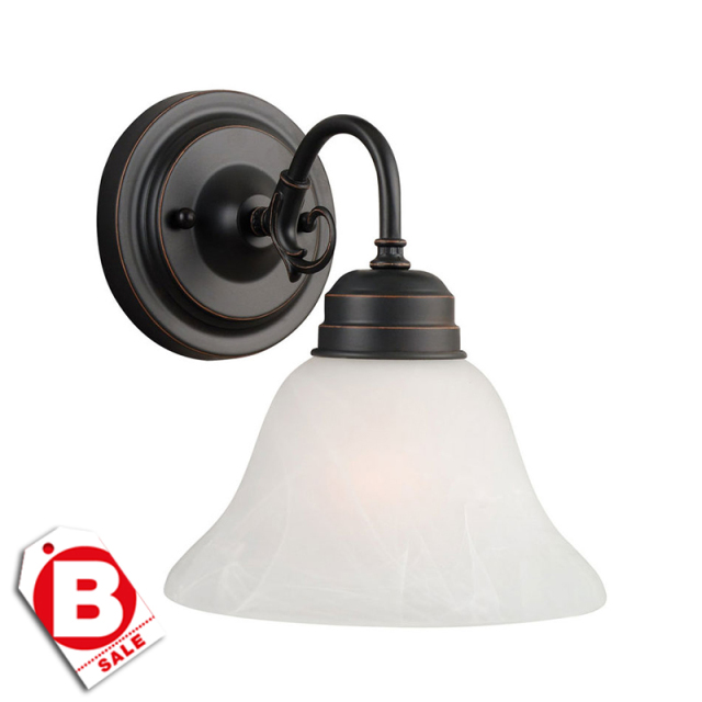 【訳アリ】ミルブリッジNEW1灯壁付けブラケット照明（オイルラブドブロンズ・E26）｜ガラスシェード｜おしゃれな屋内用ウォールライト｜品番：LDH-514497-B20250922