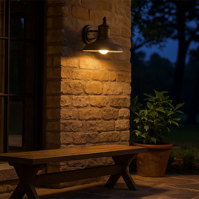 シックなアメリカンデザインがおしゃれな屋外用壁付けブラケット照明
