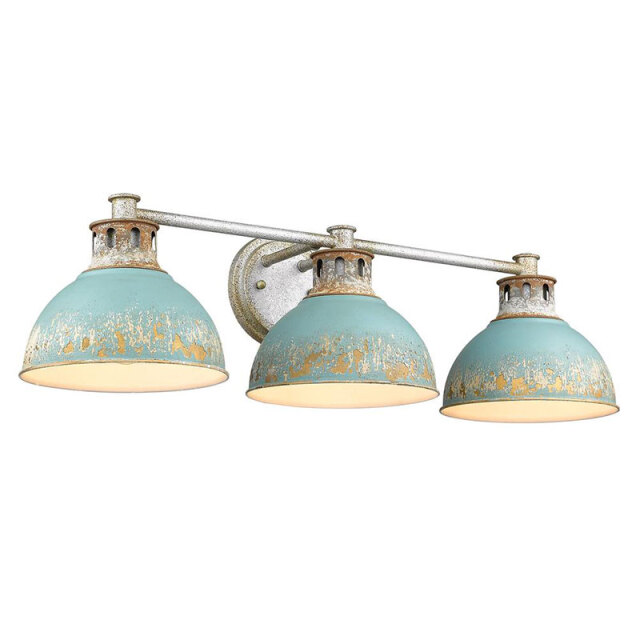 青色シェードの洗面用ブラケットライト