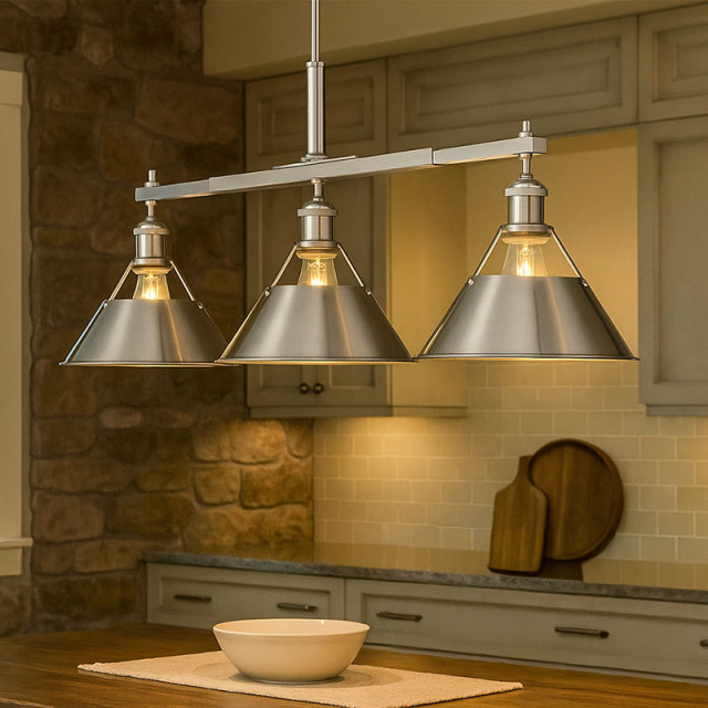 オーウェル3灯ペンダントライト（クローメ）｜ダウン型・ガラス