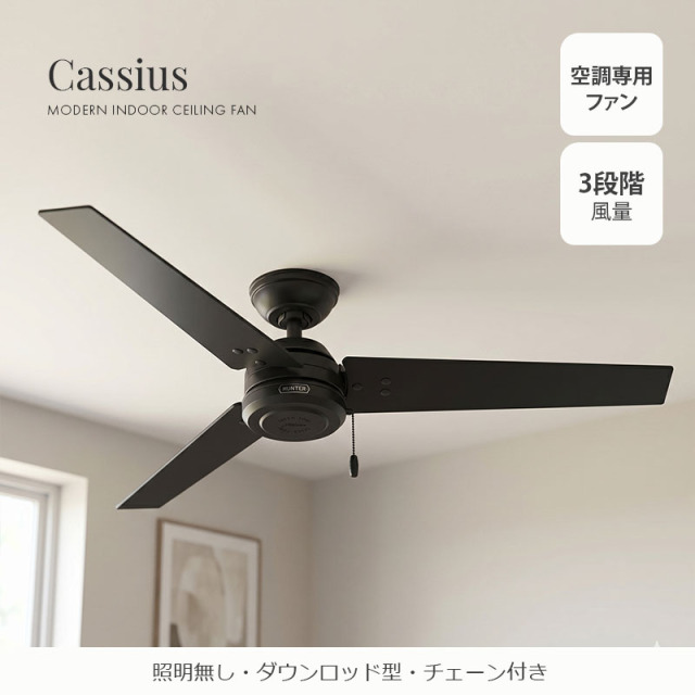 インテリアに調和する高機能なシンプルモダンデザインの空調専用ファン設置例｜HUNTERの室内用シーリングファン