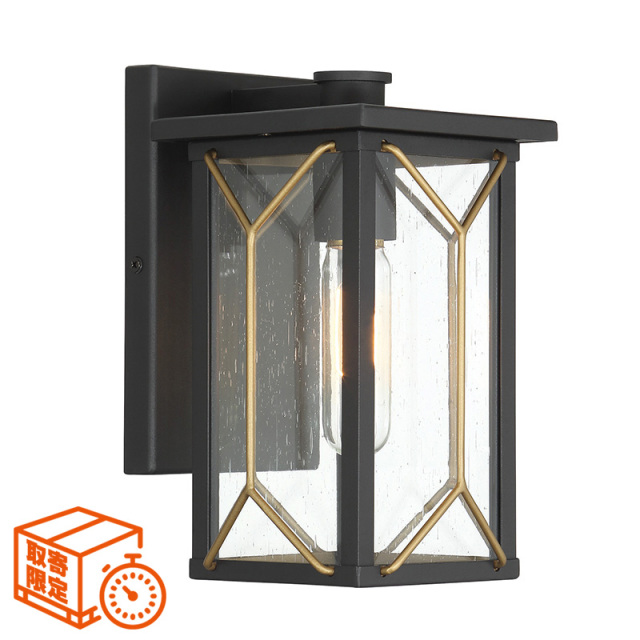 【取寄せ】ヒルサイドマナー1灯壁付けブラケット照明ライト（サンドコール＆ミスティックゴールド）｜ダウン型ガラスシェード｜おしゃれな屋外用防滴｜品番：LMK-72801727