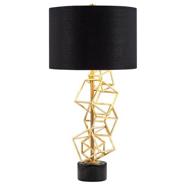 ユーロ1灯テーブルランプ（ゴールド＆ブラック）｜クロスシェード