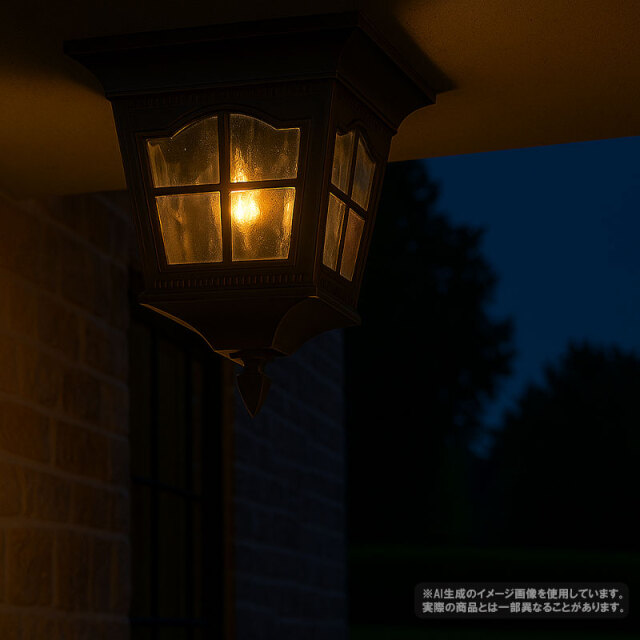 レトロなデザインが可愛らしいアンティーク調天井照明の設置イメージ