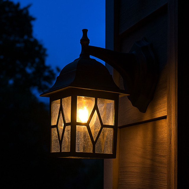 オルソ1灯壁付けブラケット照明ライト（サンディーブラック）｜ダウン