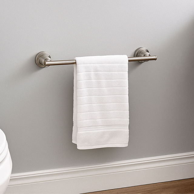 サテンニッケル仕上げのクラシックデザインタオルバー