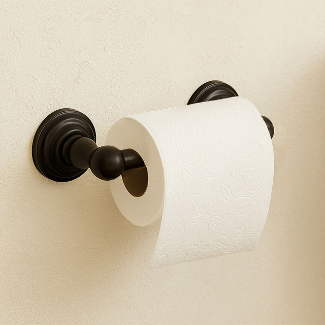 シンプルで使いやすいデザインのトイレットペーパーホルダーの設置例