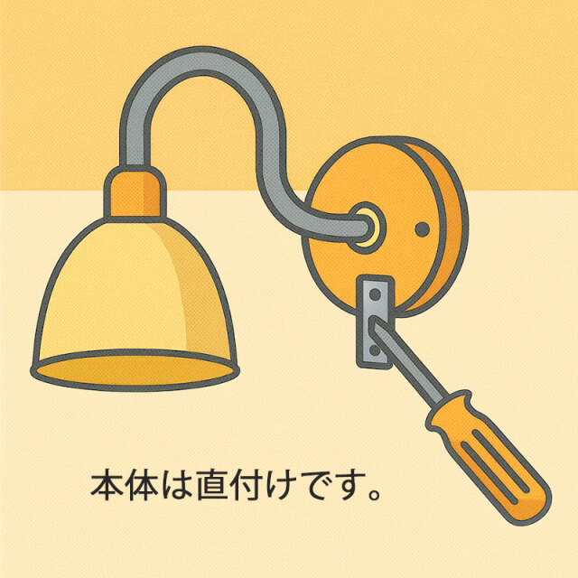 壁付けブラケット照明をビス固定（ドライバー取付）の説明図