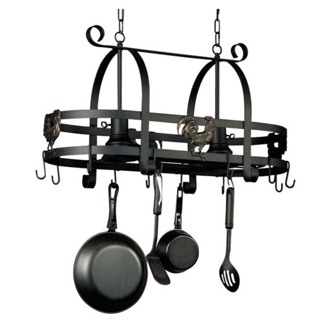 ポットラック2灯ペンダントライト（ブラック）｜シェード無し｜おしゃれな吊下げ照明・アイランドキッチンライト〈屋内用〉｜品番：LAC-1798EB