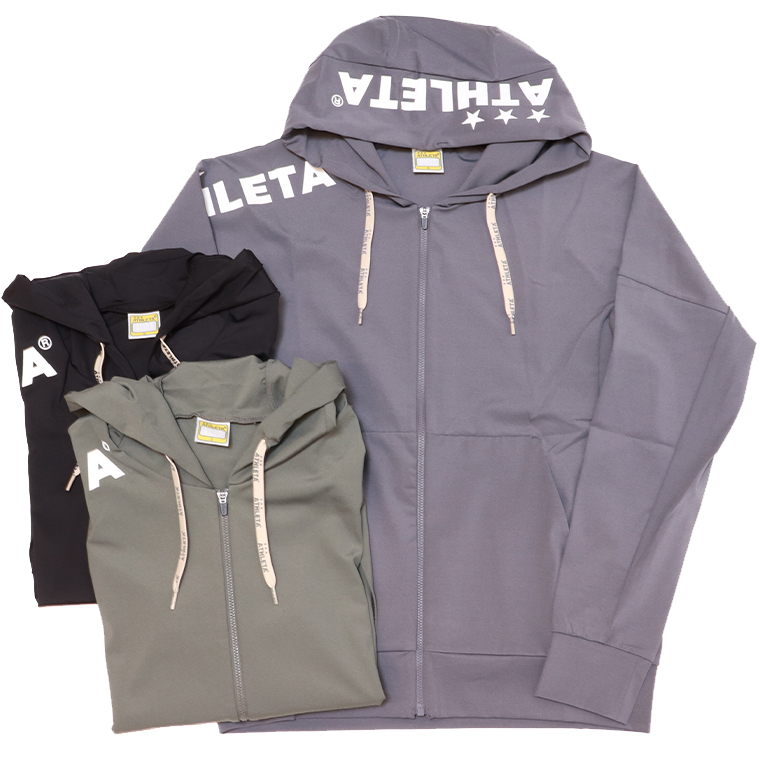 ATHLETA アスレタ 03393 プラクールZIPパーカー 冷感ストレッチジャージ アフターウエア 移動着 パーカー ジップアップパーカー ジャージ 接触冷感機能
