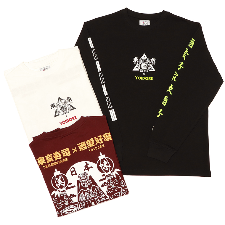 YOIDORE ヨイドレ 815507 YOIDORE×東京スシダラケコラボL/STEE コラボTシャツ 長袖Tシャツ Tシャツ ロンT ロングTシャツ ゆったりサイズ