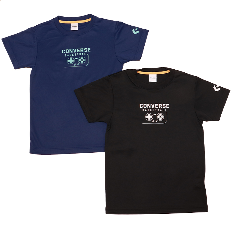 CONVERSE コンバース CB451352 Jr.プリントTシャツ Tシャツ 半袖 ジュニアサイズ バスケット 吸汗速乾