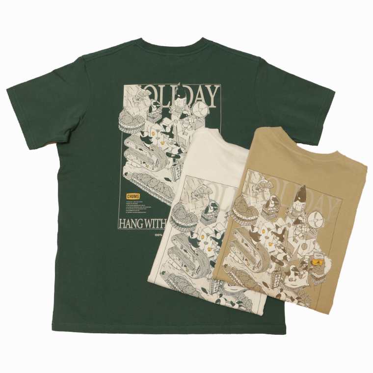 CHUMS チャムス CH01-2716 アンチ バグ チャムスホリデーTシャツ 虫よけ Tシャツ 半袖シャツ