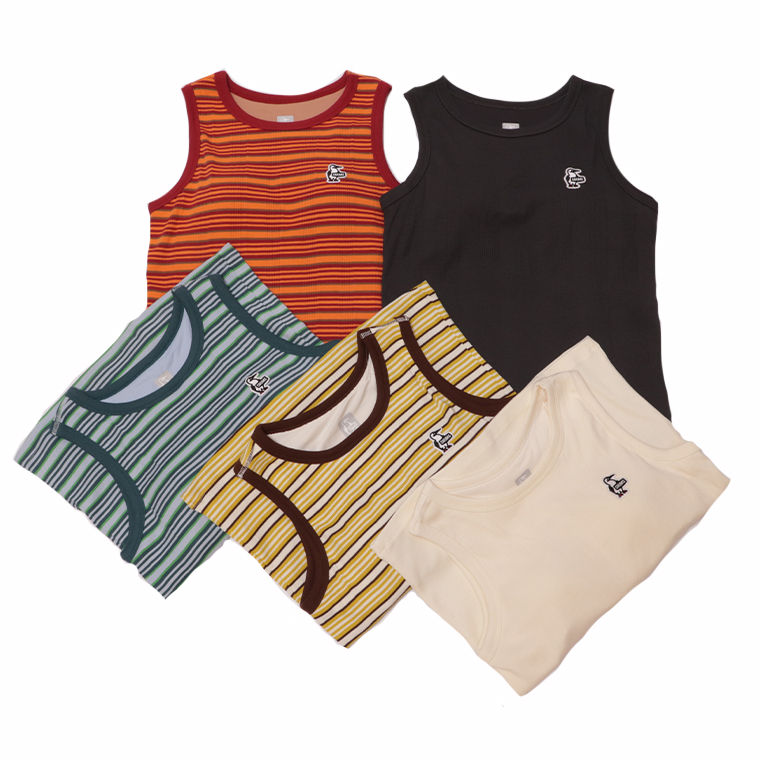 CHUMS(チャムス)CH18-1376 ストレイタムリブ カップ付き タンクトップ レディース マルチボーダー