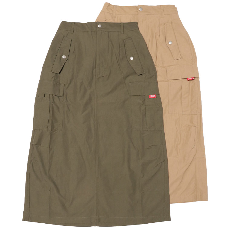 CHUMS チャムス CH18-1386 リップストップカーゴスカート カーゴスカート ロングスカート フレアスカート ボトムス スカート レディース