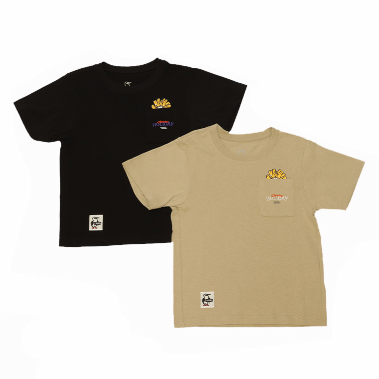 CHUMS チャムス CH21-1436 キッズ アンチバグ ファストフード ポケット Tシャツ キッズサイズ 虫よけ加工