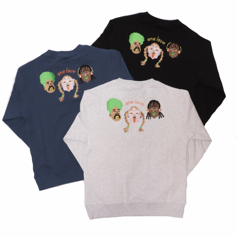 gymmaster ジムマスター G621787 刺繍スウェットシャツ 10.3oz one love