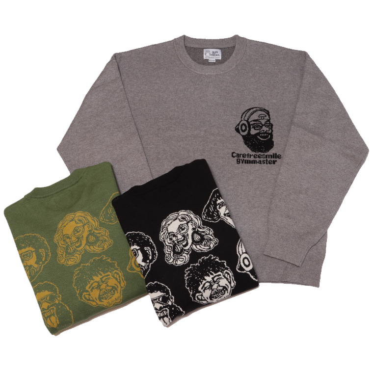 gymmaster ジムマスター G621792 ジャガードニットcarefreesmileクルーネック クルーネックニット ニット セーター 大きめサイズ