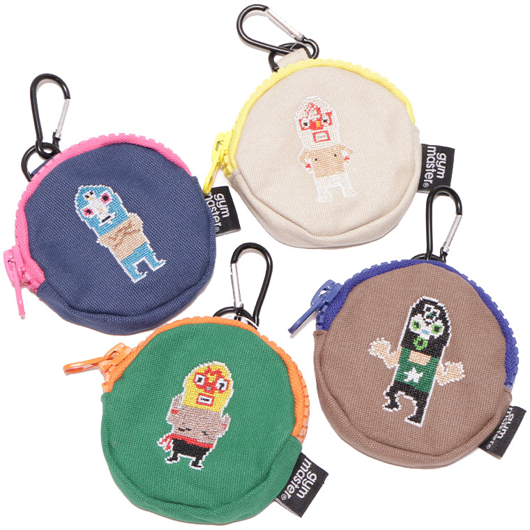 gymmaster ジムマスター G721797 レスラードット絵刺繍 コインケース 小物入れ　ミニポーチ