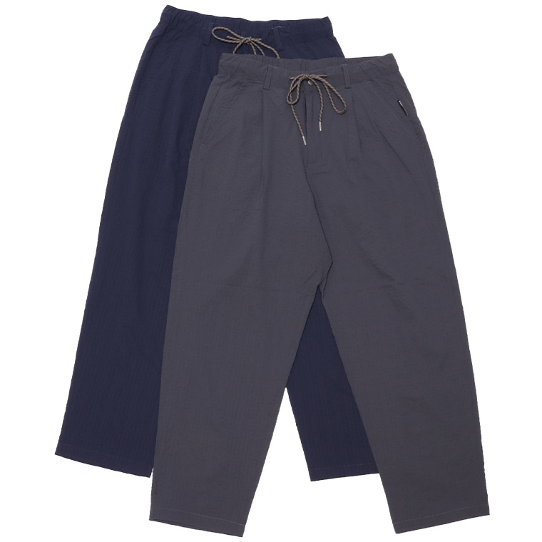 gymmaster ジムマスター G733722 ULシアサッカータックパンツ テーパードパンツ ロングパンツ ボトムス パンツ ポリエステル100%