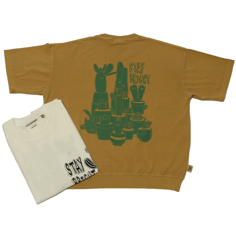 gymmaster ジムマスター G733782 6.2ozピグメントサボテンビッグTEE グラフィックTシャツ プリントTシャツ 半袖シャツ Tシャツ コットン100％