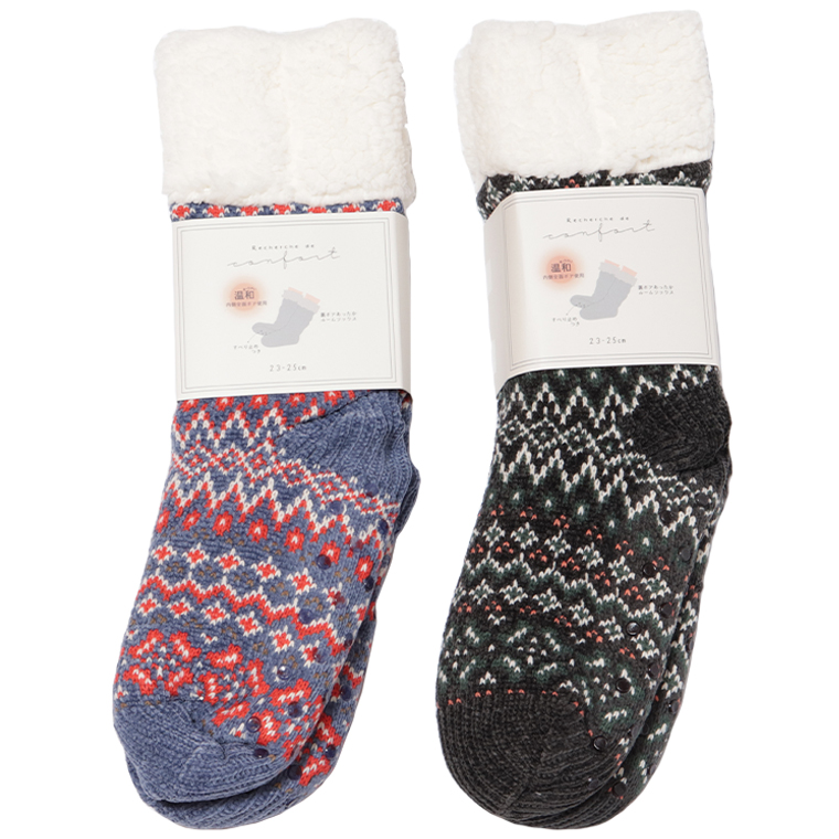 グロリア GSX8739 内ボアJQルームソックス 裏起毛ソックス 靴下 ソックス レディース