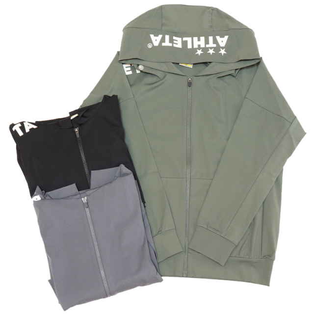 ATHLETA アスレタ 03393J JrプラクールZIPパーカー 冷感ストレッチジャージ アフターウエア 移動着 パーカー ジップアップパーカー ジャージ 接触冷感機能 ジュニアサイズ