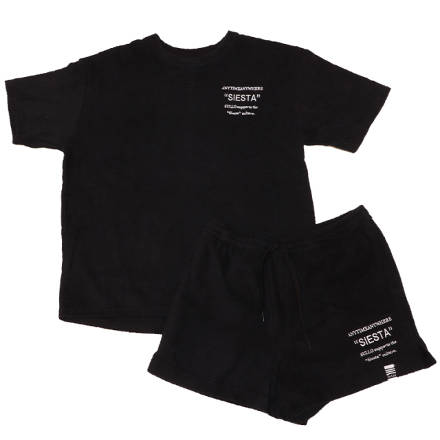 SULLO スージョ 1650301039+1652201040 パイル 上下セット セットアップ SIESTA TEE タオル ショートパンツ リラックスウェア 