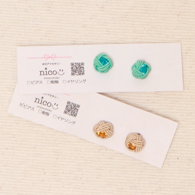 nico ニコ a-28 水引アクセサリー 水引ピアス ピアス イヤリング アクセサリー レディース 絹水引 可愛い オシャレ 小物