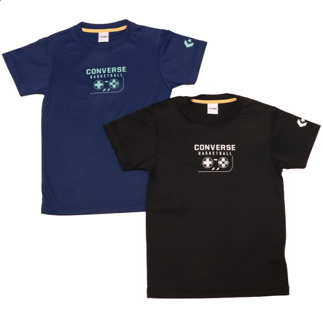 CONVERSE コンバース CB451352 Jr.プリントTシャツ Tシャツ 半袖 ジュニアサイズ バスケット 吸汗速乾