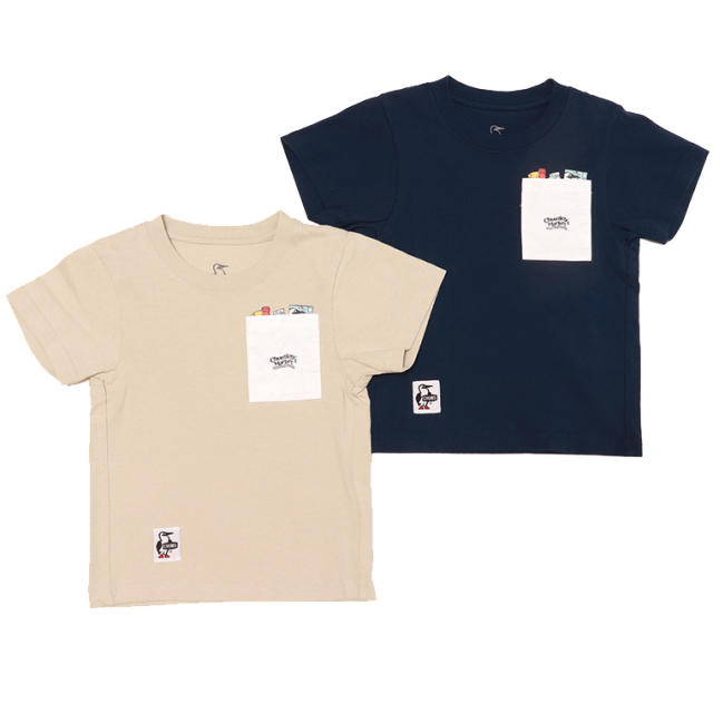 CHUMS チャムス CH21-1367 キッズチャムリーズマーケットポケットTシャツ ポケットTシャツ Tシャツ 半袖 キッズサイズ コットン100％