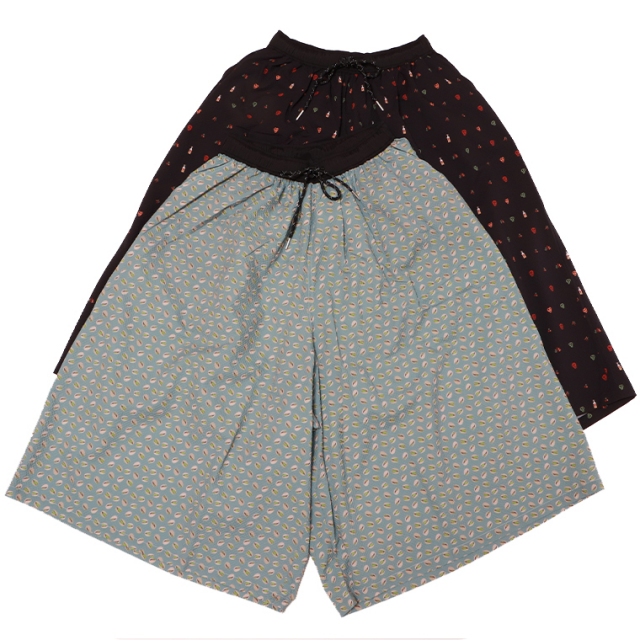 gymmaster ジムマスター G533770 ULシアサッカーハッピーペイントベリーワイドパンツ ガウチョパンツ ワイドパンツ イージーパンツ ボトムス レディース