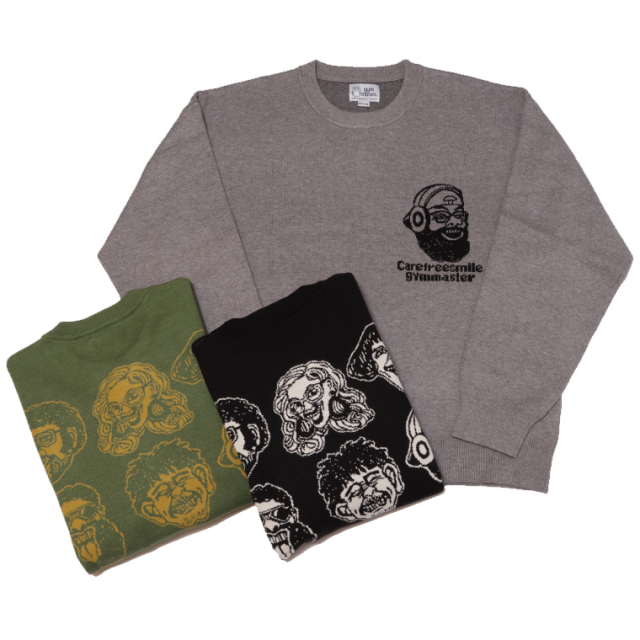 gymmaster ジムマスター G621792 ジャガードニットcarefreesmileクルーネック クルーネックニット ニット セーター 大きめサイズ