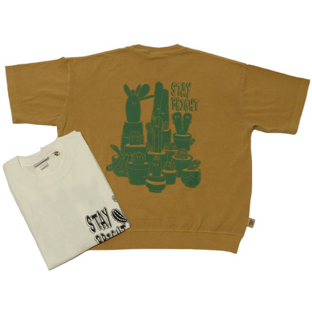 gymmaster ジムマスター G733782 6.2ozピグメントサボテンビッグTEE グラフィックTシャツ プリントTシャツ 半袖シャツ Tシャツ コットン100％