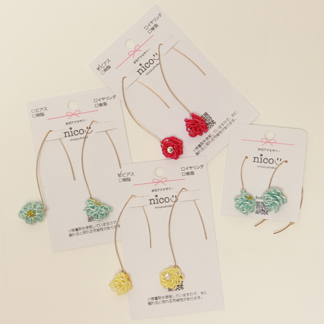 nico ニコ P7 水引アクセサリー 水引ピアス ピアス イヤリング アクセサリー レディース 絹水引 可愛い オシャレ 小物