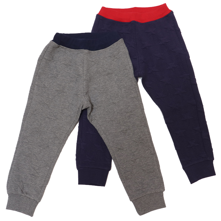 moujonjon ムージョンジョン M55007 星柄キルト裾リブロングパンツ 長ズボン ロングパンツ 星柄 子供服 キッズサイズ