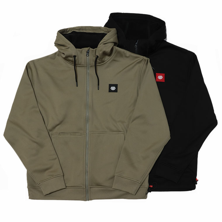 686 シックスエイトシックス　M5WNFLC111 Bonded Fleece Zip Hoody 裏フリース　ジップ　パーカー　フーディ　スノーボード