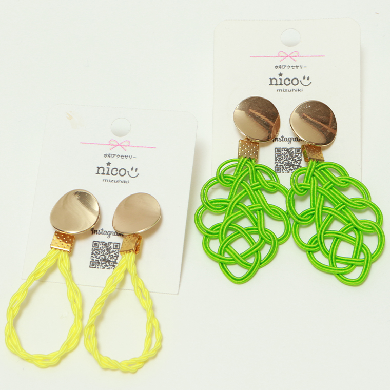 nico ニコ P2 水引アクセサリー 水引ピアス ピアス イヤリング アクセサリー レディース 絹水引 可愛い オシャレ 小物